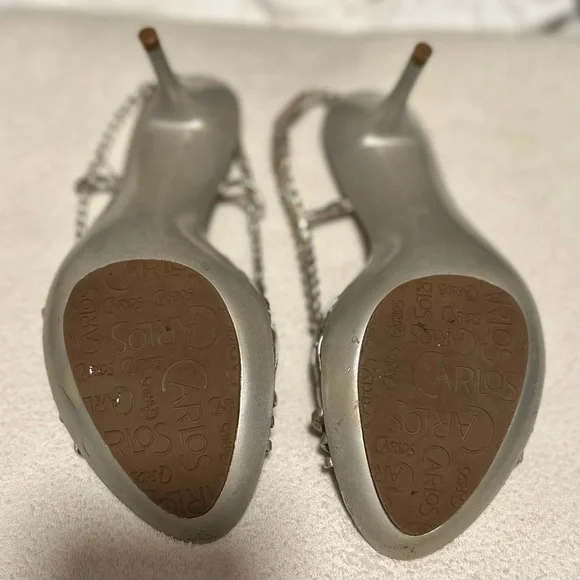 Carlos Santana strappy sandals champagne color perfect to wear to weddings - Picture 5 of 8